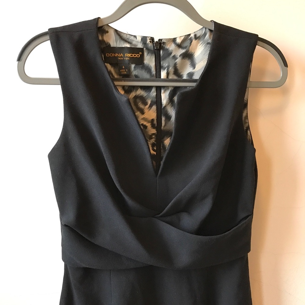 DONNA RICCO Black Sleeveless Fully-Lined Dress / Sheath